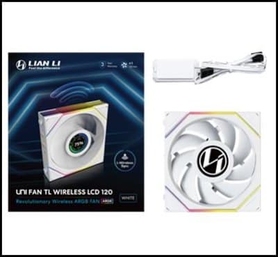 Lian Li Ventoinha 120mm Uni TL120 Lcd Wireless RGB PWM Branca - 12TLLCD1W1W