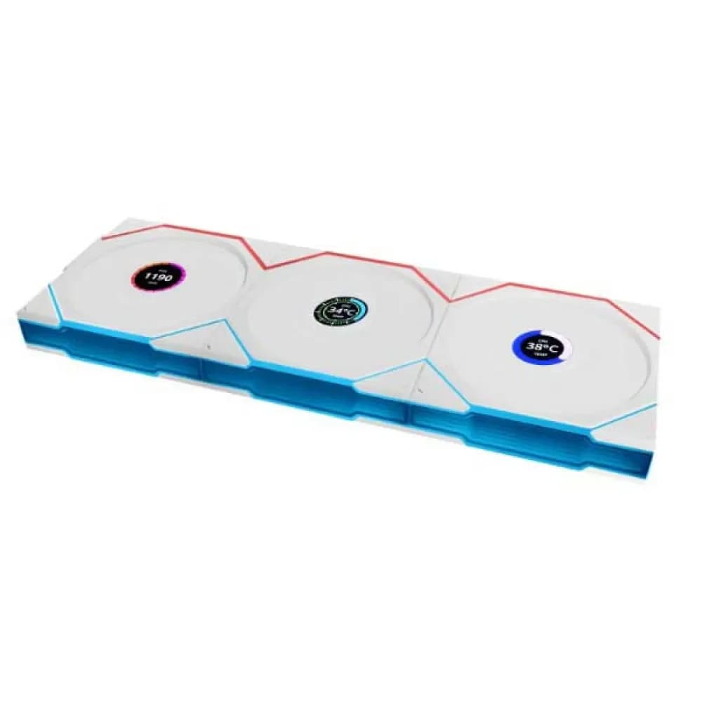 Lian Li Ventoinha 120mm Uni TL120 Lcd Wireless RGB Reverse PWM Branca - 12RTLLCD1W1W