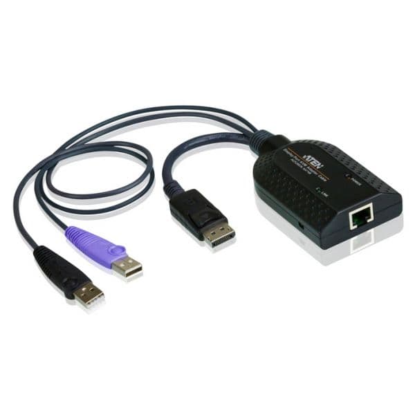 Aten KA7169-AX Adaptador KVM USB-DisplayPort Virtual Media Smart Card Preto
