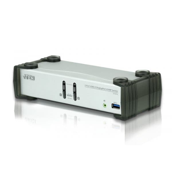 Aten CS1912 KVM Switch 2-Port USB 3.1 Gen 1 DisplayPort 1.1 Preto Cinzento