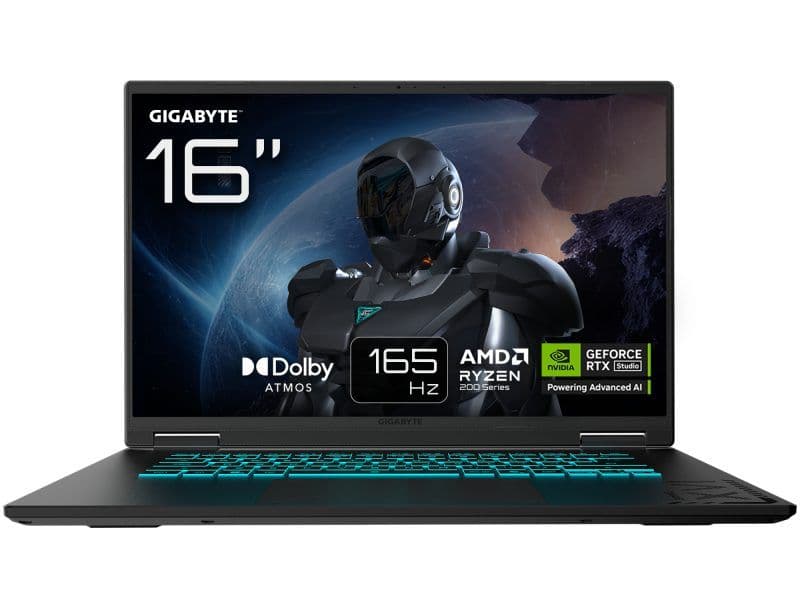 Gigabyte A16 GA6H 16" WUXGA AMD Ryzen™ 7 260 32GB 1TB SSD NVIDIA GeForce RTX 5070 Black Sem Sistema Operativo