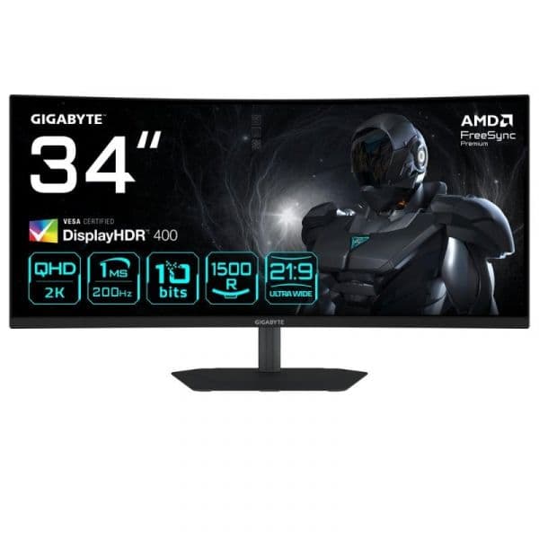 Monitor Gigabyte G34WQC2 34" WQHD VA LED 200Hz 1ms UltraWide Quad HD FreeSync Premium DisplayHDR 400