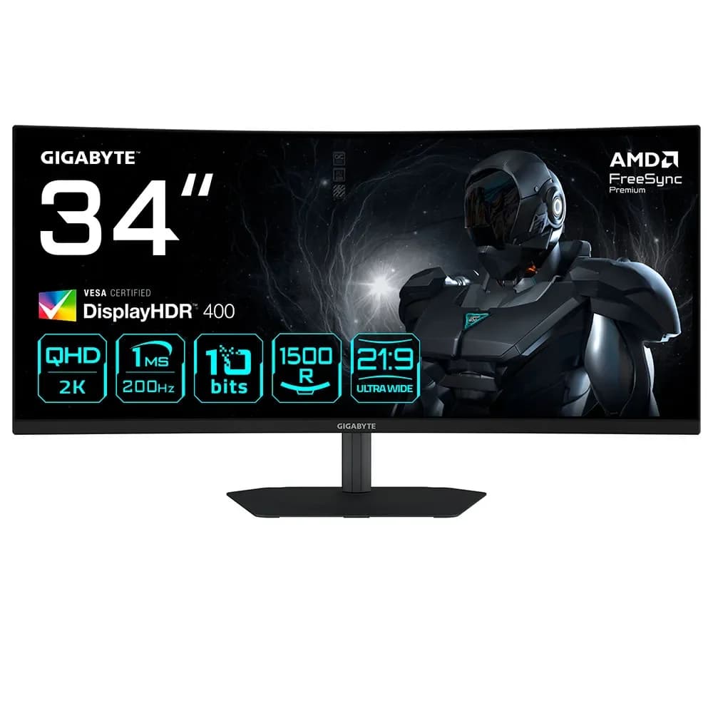 Monitor Gigabyte G34WQC2 34" WQHD VA LED 200Hz 1ms UltraWide Quad HD FreeSync Premium DisplayHDR 400