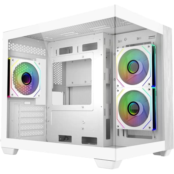 Cooler Master Elite 481 Wood MicroATX Vidro Temperado Branco