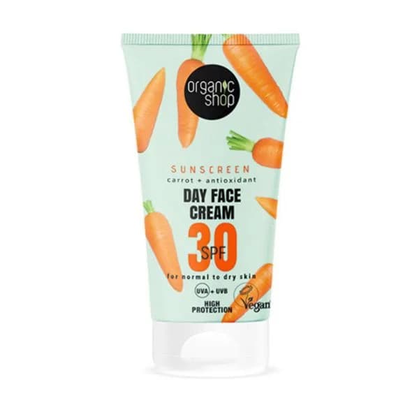 Protetor Solar Organic Shop Creme Facial Cenoura + Antioxidantes SPF30 50ml