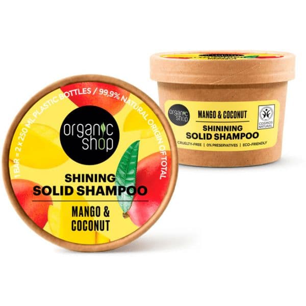 Organic Shop Brilho de Manga e Coco Shampoo Sólido 60g