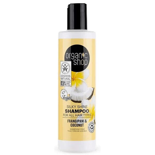 Organic Shop Natura Siberica Shampoo Brilho Sedoso Frangipane e Coco 280ml
