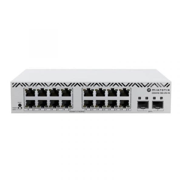 Switch Gerido Mikrotik CSS318-16G-2S+IN 16x Gigabit Ethernet 2x SFP+ Branco Rack