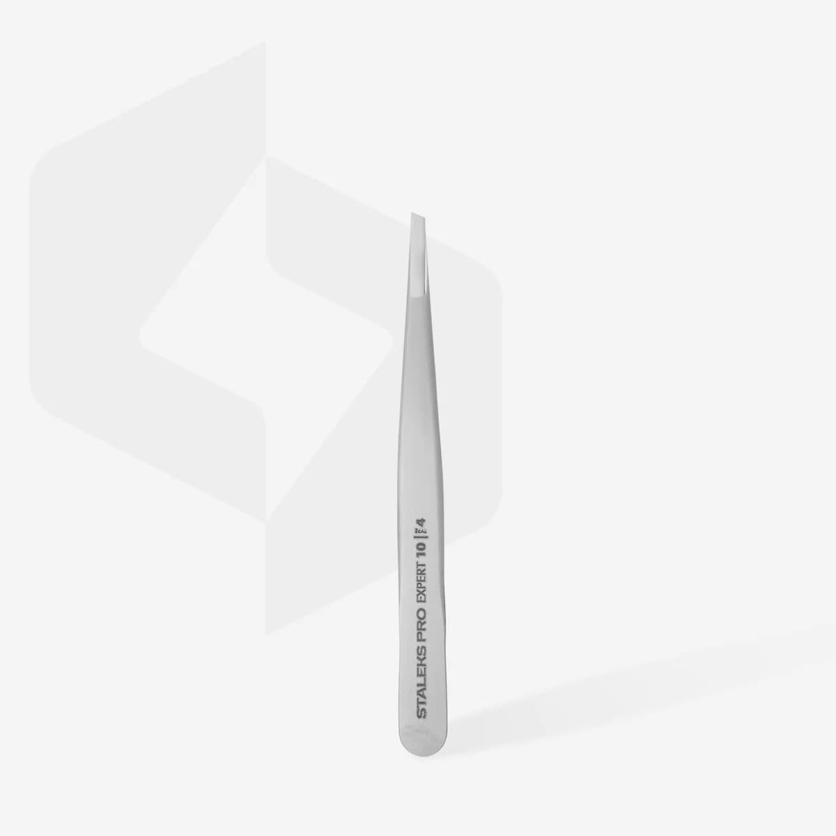 Pinça Staleks EXPERT 10 TYPE 4 – Chanfrada Estreita para Sobrancelhas