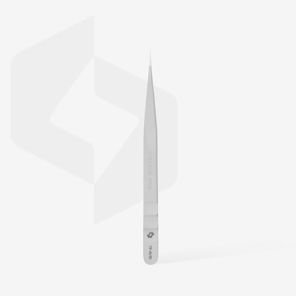 Pinça Staleks Pro Expert 41 Type 10 – Formato Reto para Extensão de Pestanas