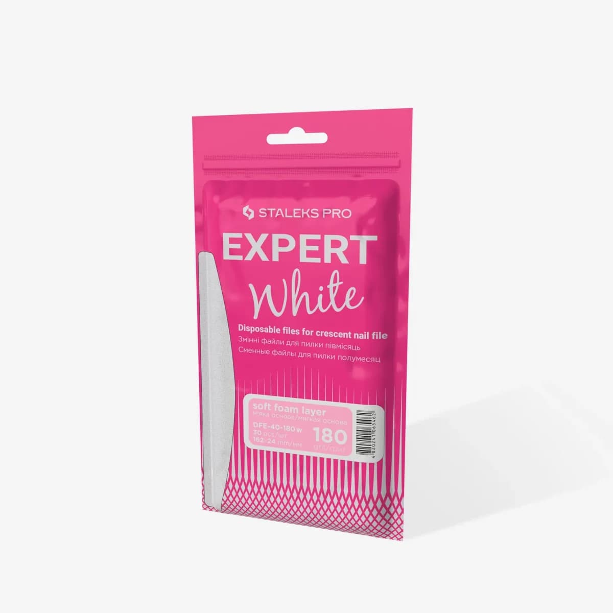 30 Limas Brancas Descartáveis Staleks para Base Metálica EXPERT 40 - Grão 180