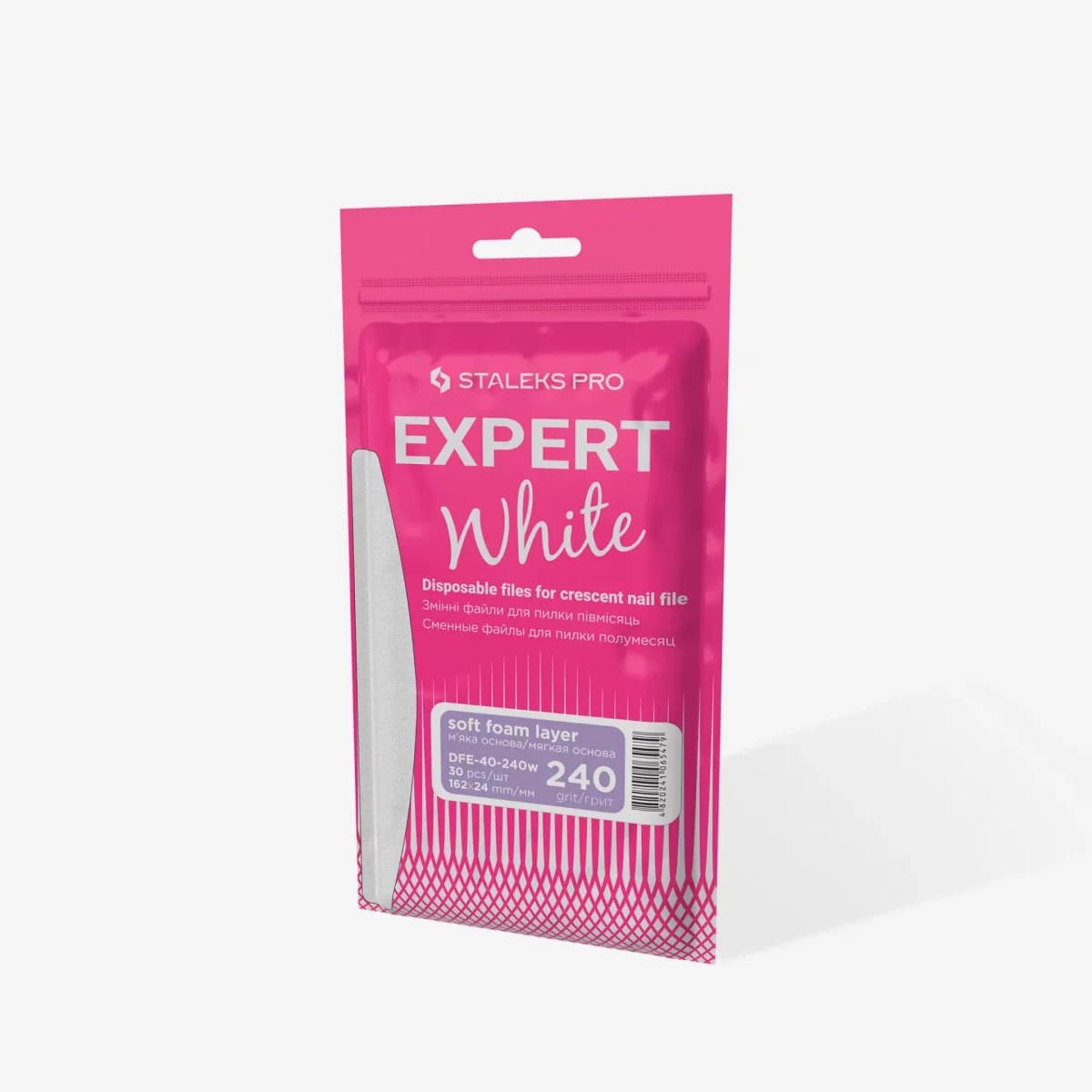 30 Limas Brancas Descartáveis Staleks para Base Metálica EXPERT 40 - Grão 240