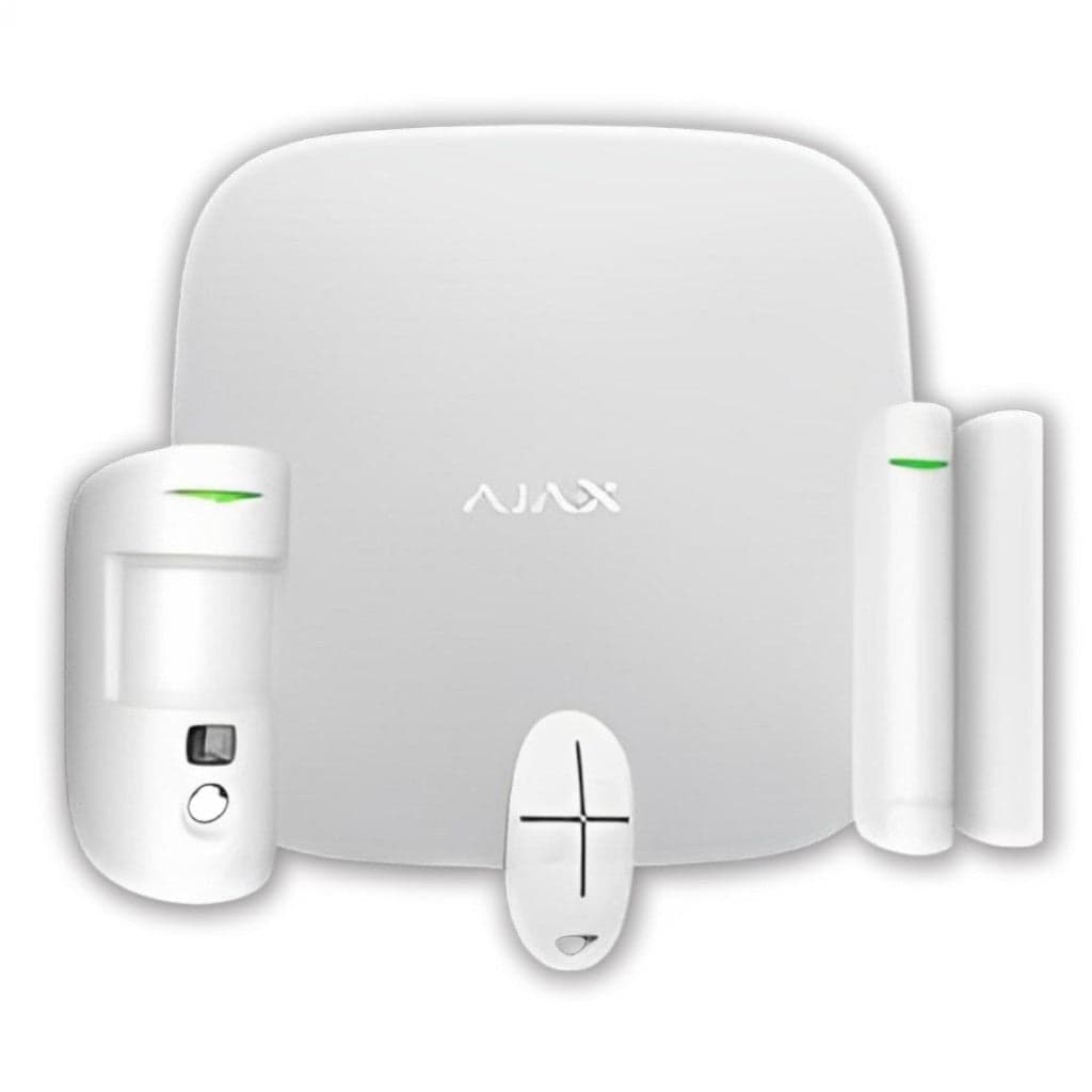 Ajax Kit de alarme anti-intrusões c/ comunicação Ethernet/WiFi/4G e sensor com camara - Branco