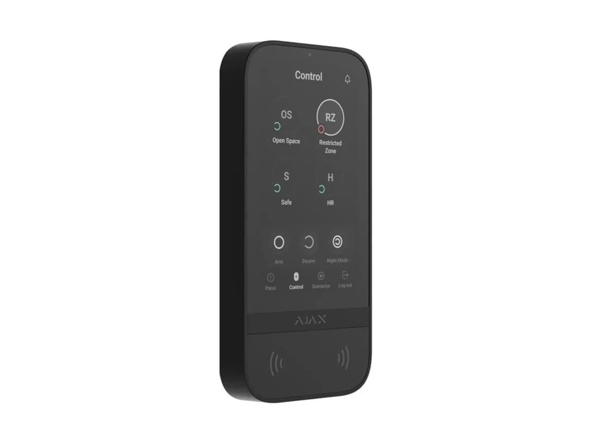 Ajax Painel de Controlo Tátil IPS c/ Leitor RFID Preto