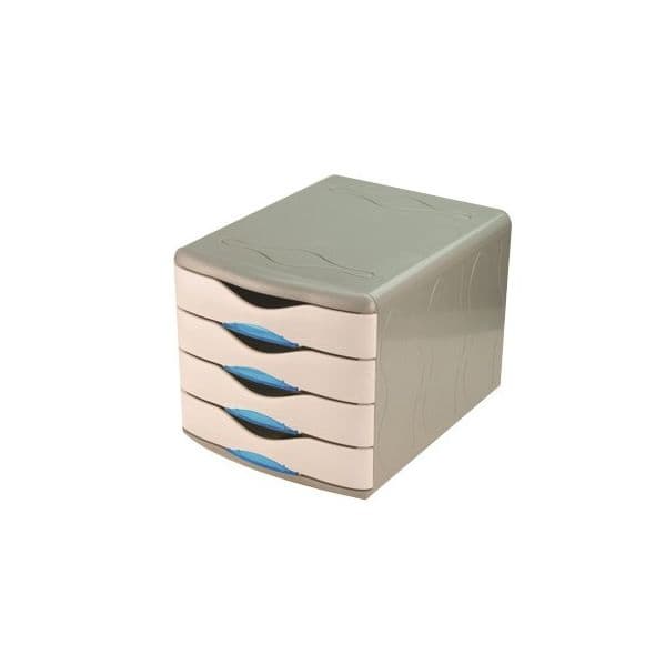 Meto Módulo de Secretária Eagle 360x280x255mm 4 Gavetas Grey