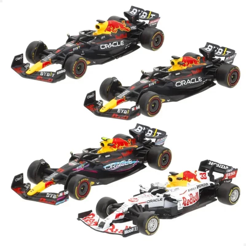 Bburago Kit Modelo Carro 78515 F1 Red Bull Verstappen & Perez 1:43 4 Unidades