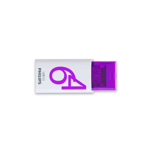 Philips 64GB Click Series Gen 1 USB 3.2 USB-C Branco/Prata