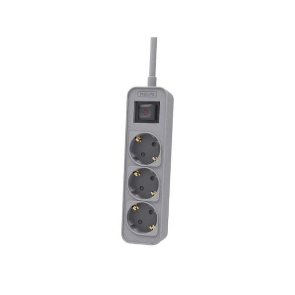 Philips Extensão de Alimentação CHP2134G/12 3 Tomadas Schuko Interruptor Cinza