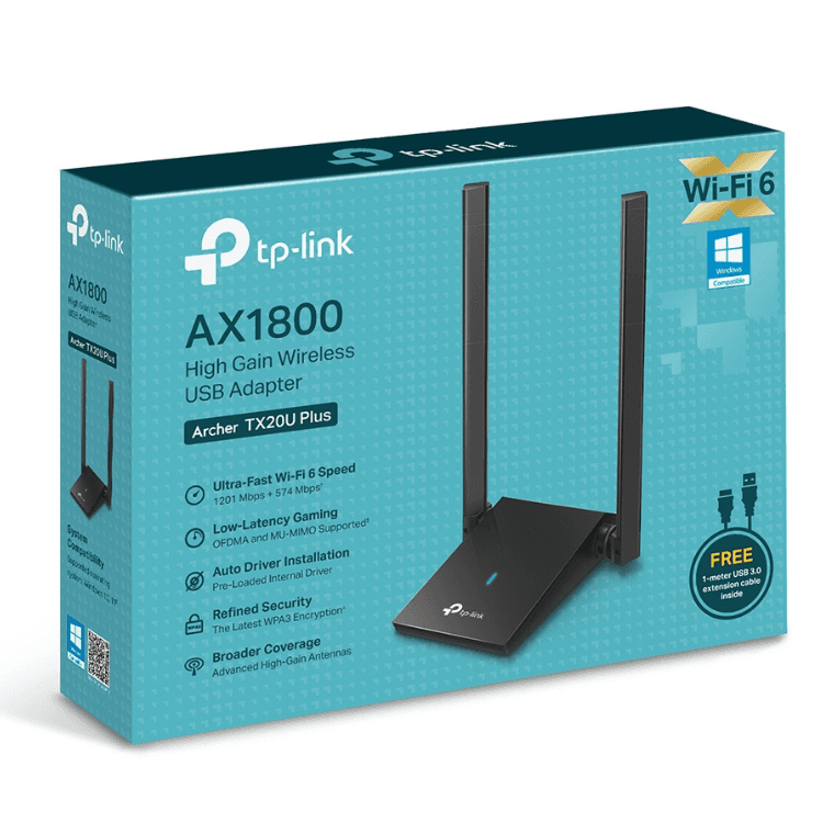 TP-Link Archer TX20U Adaptador USB WLAN AX1800 Dual Band Preto