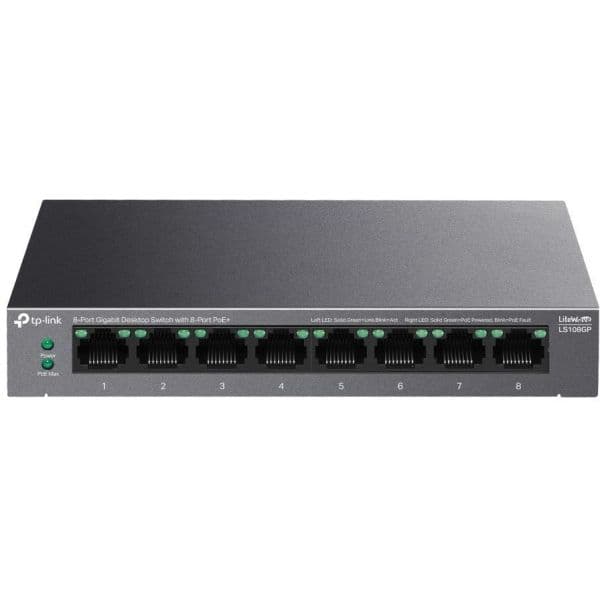 TP-Link Switch LS108GP 8 Portas LiteWave Gigabit Desktop PoE+ - LS108GP