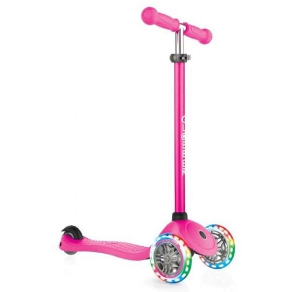 Globber Trotinete Dobrável Primo Rosa Com Luz Nas Rodas