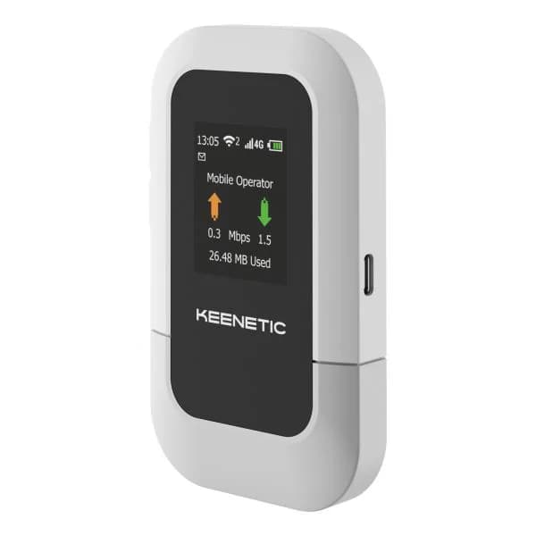 Keenetic Router Roamer 4G AX230 Wi-Fi 6 Portátil com Ecrã LCD 1.77" - KN-5110-01-EU