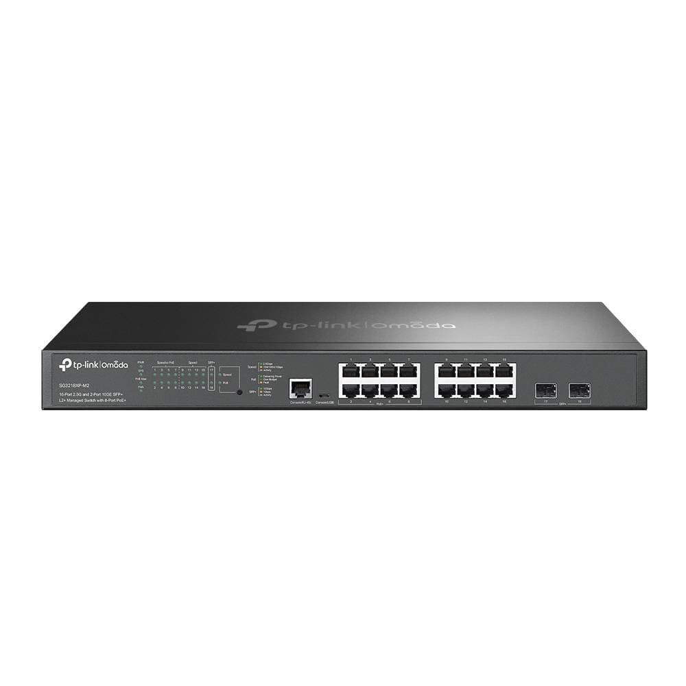 TP-Link Switch Omada 16-Portas 2.5G and 2-Port 10GE SFP+ L2+ com 8-Portas PoE+