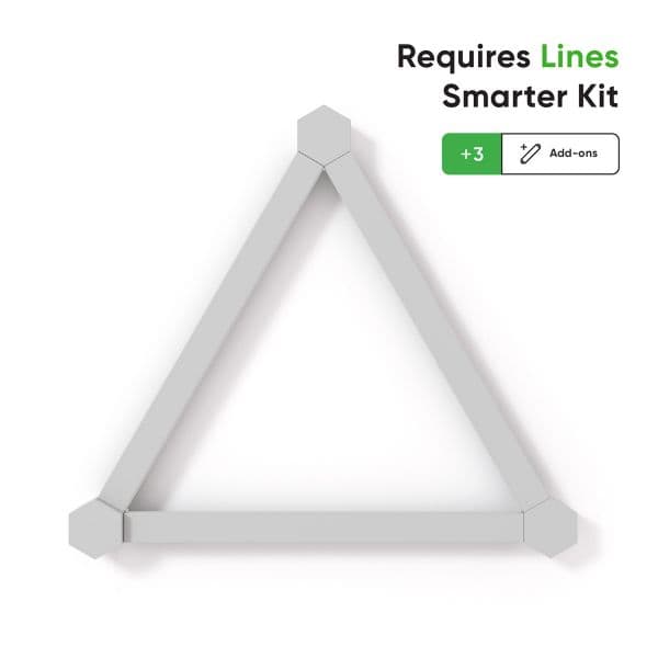 Iluminação Ambiente Nanoleaf Lines Hex Wi-Fi Modular RGBW Room Decor & Gaming - Expansion Pack (3 Painéis) NL59-E-0001LW-3PK