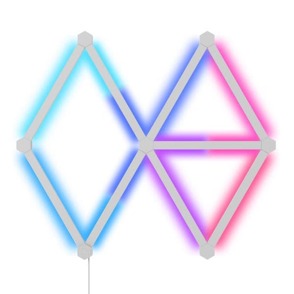 Iluminação Ambiente Nanoleaf Lines Hex Wi-Fi Modular RGBW Room Decor & Gaming - Starter Kit (9 Painéis) NL59-K-0002LW-9PK-EU
