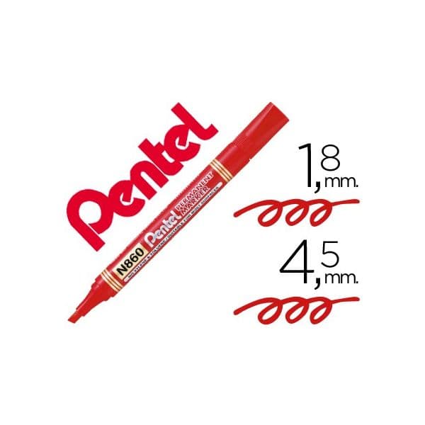 Pentel Marcador N860 Permanente Biselado Vermelho - 45880