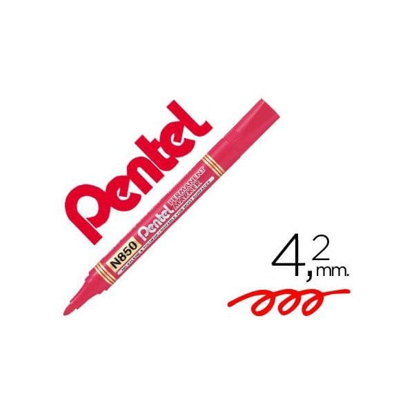 Edding Marcador Permanente N850 Ponta Redonda Vermelho 12 Un.