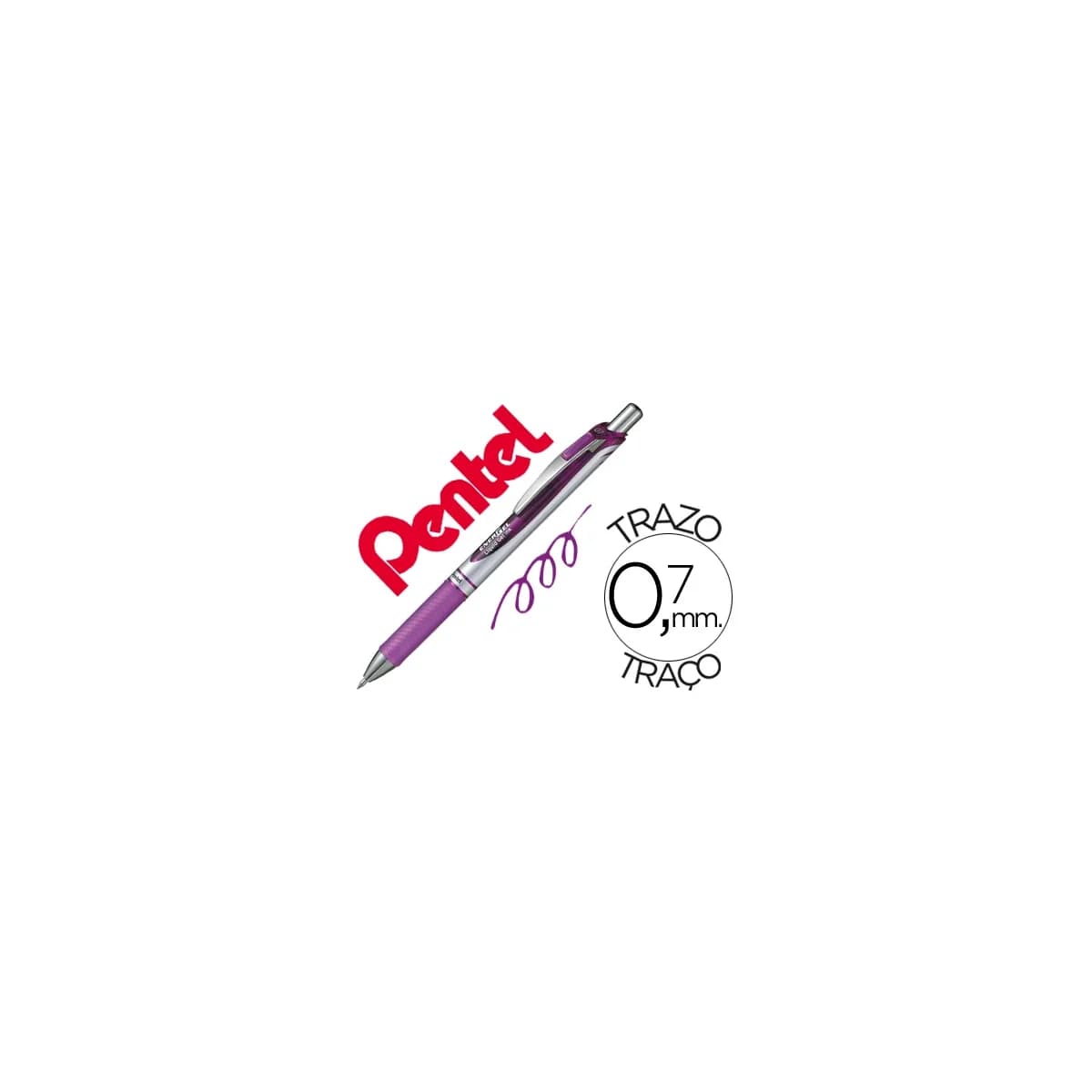 Roller pentel bl77 0,7 mm energel rectractil violeta – 12 unidades