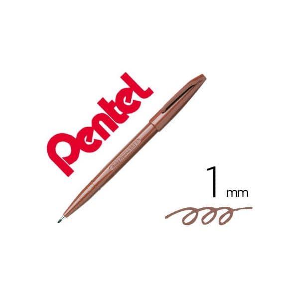 Pentel Caneta c/ Ponta de Fibra Sign Pen Castanha 12 unidades
