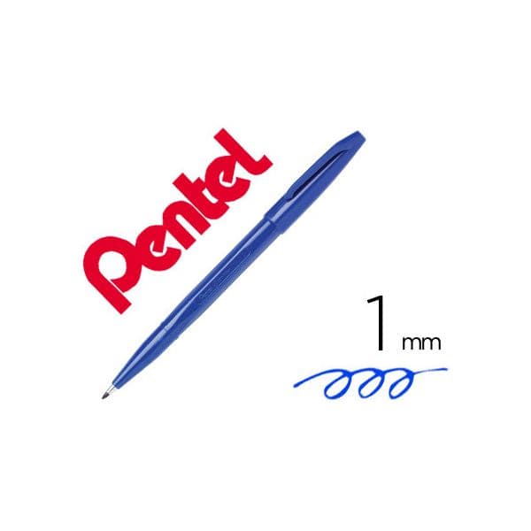 Pentel Caneta c/ Ponta de Fibra Sign Pen Azul 12 unidades