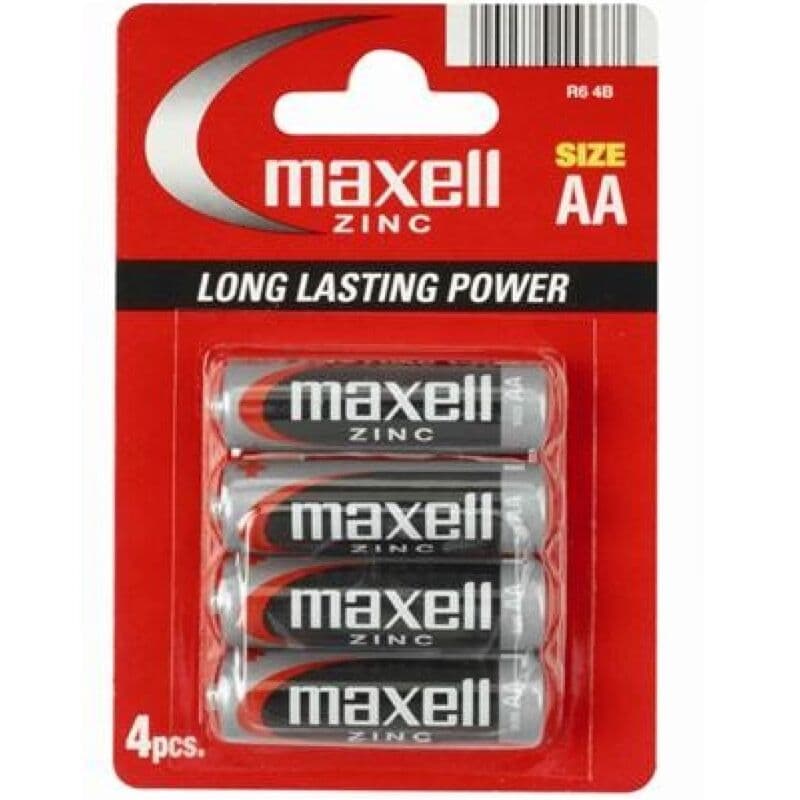 Maxell Pilhas Salina Manganeso AA R6 Blister 4 Un.