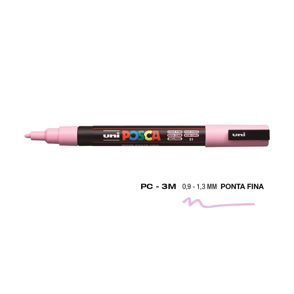 Uni Marcador Posca PC-3M Rosa Claro
