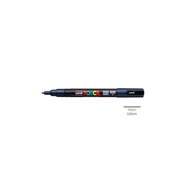Pack 2 Marcador Uniball Posca PC 3M 0,9mm Azul Marinho (9) 1293332/UN