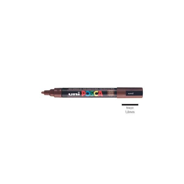 Pack 2 Marcador Uniball Posca PC 5M 1,8mm Castanho Cacau (84) 1293343/UN - 1293343/UN