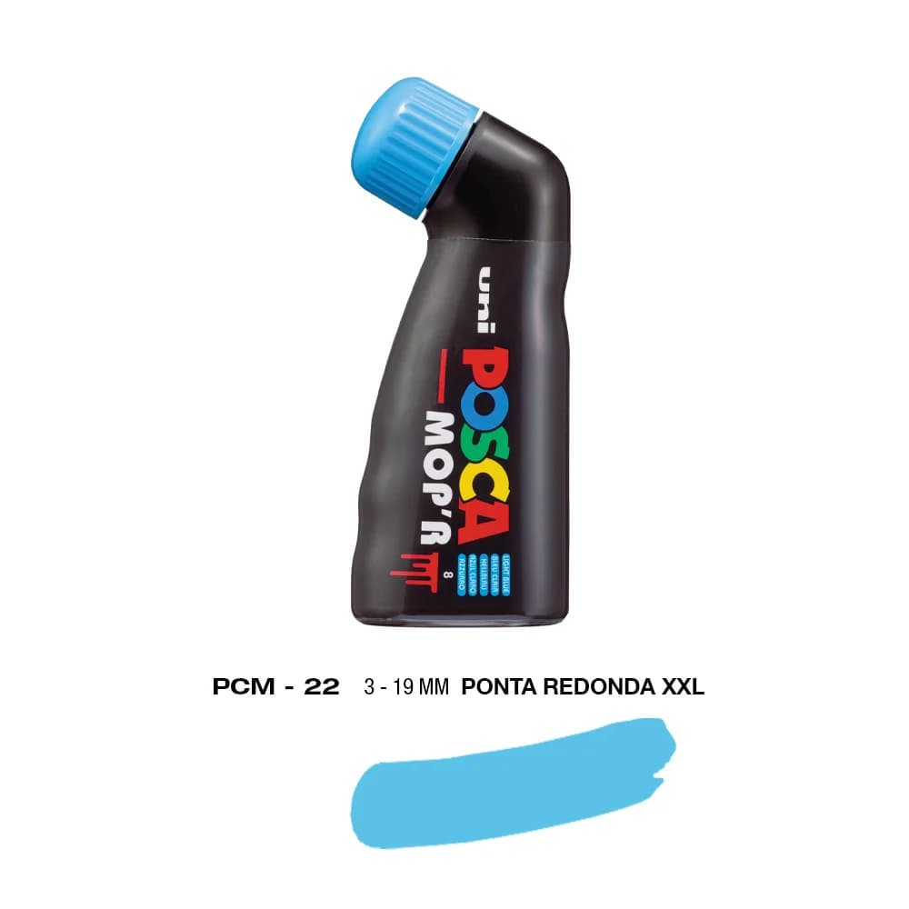 Marcador Uniball Posca MopR PCM-22 19mm Azul Claro (8) 1un