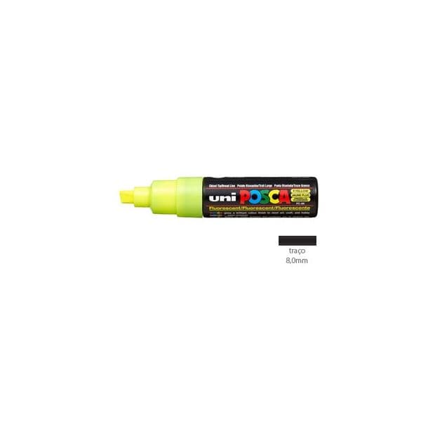 Uni Marcador Posca PC-8K Amarelo Fluorescente