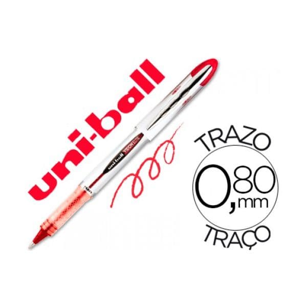 Uni-Ball Marcador 0.8mm Roller Ball UB-200 Vision Vermelho 12 Un.