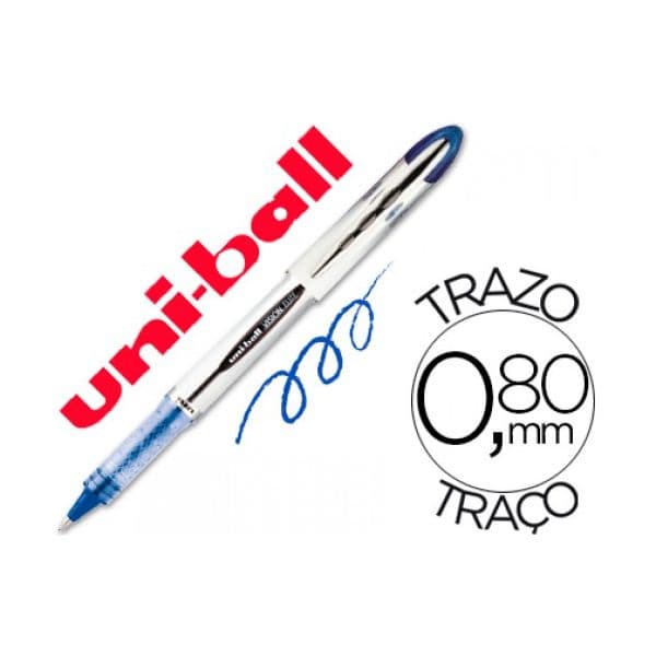 Uni-Ball Marcador 0.8mm Roller Ball UB-200 Vision Azul 12 Un.