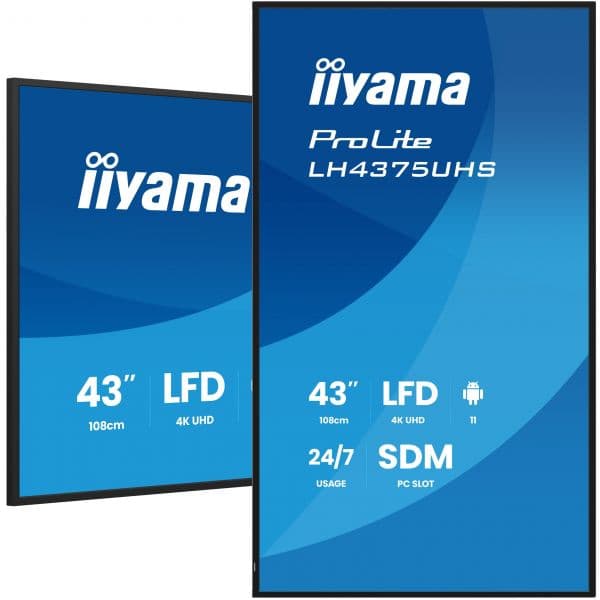 iiyama 43" LH4375UHS-B2AG VA LED Monitor Profissional 4K UHD Android 11