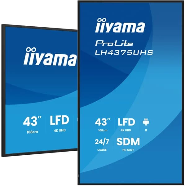 iiyama 43" LH4375UHS-B2AG VA LED Monitor Profissional 4K UHD Android 11