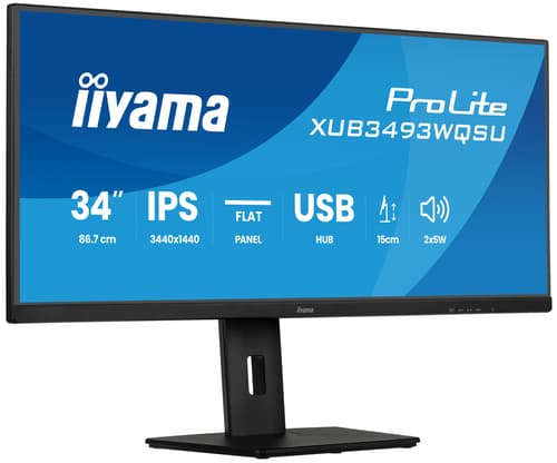 Monitor iiyama 34" ProLite XUB3493WQSU-B6 UltraWide Quad HD 120Hz HDR FreeSync Altura Regulável