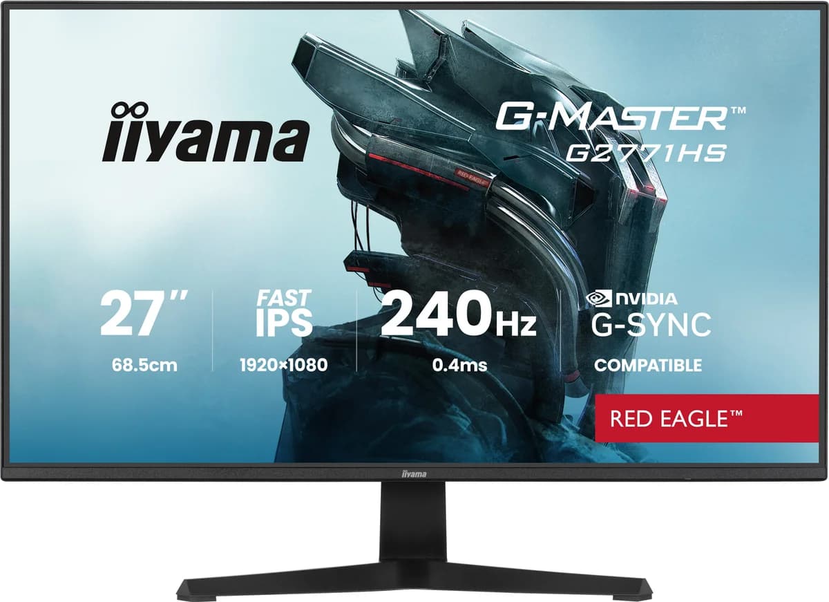 Monitor iiyama 27" G-MASTER G2771HS-B1 Full HD 240Hz IPS HDR10 G-SYNC/Adaptive Sync 2xHDMI+DP Preto
