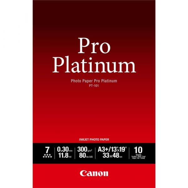 Canon Papel Foto PT-101 Pro Platinum A3+ 10 Folhas Ultra Brilhante
