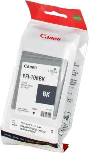 Canon PFI106 Preto Cartucho de Tinta Original – PFI106BK/6621B001