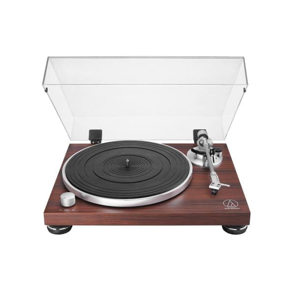 Gira-Discos Audio-Technica AT-LPW50BTRW Tração Bluetooth Madeira Castanho