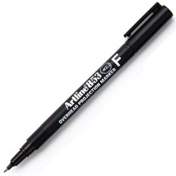 Artline Marcador Permanente Fino para CD/Acetato 853 Preto 12 un.